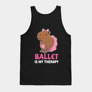 Ballet is my therapy cartoon Capybara Tank Top